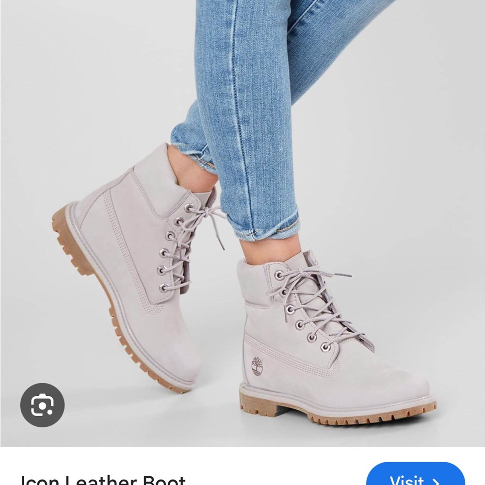 Timberland Light Gray/Lilac Leather Boots